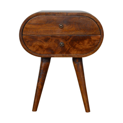 Mango Wood Chestnut Finish Bedside Table