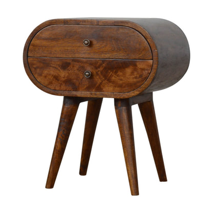 Mango Wood Chestnut Finish Bedside Table