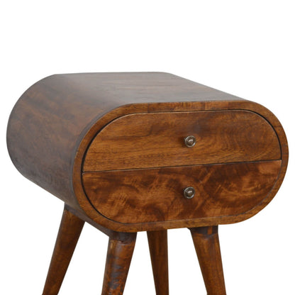 Mango Wood Chestnut Finish Bedside Table