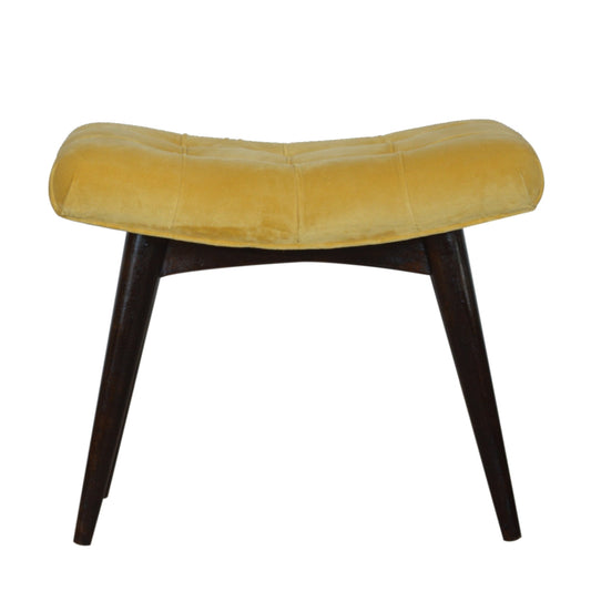 Mustard curved bench mango wood