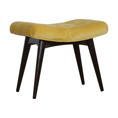 Mustard curved bench mango wood