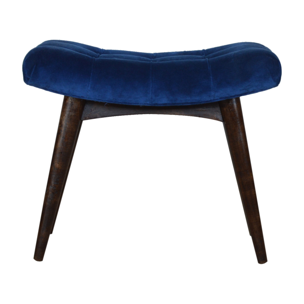 Velvet Curved Bench, Royal Blue