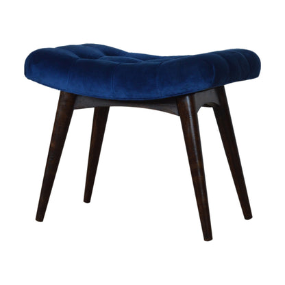 Velvet Curved Bench, Royal Blue