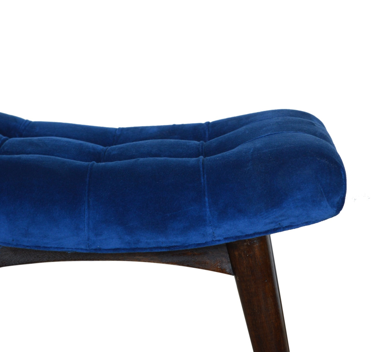 Velvet Curved Bench, Royal Blue