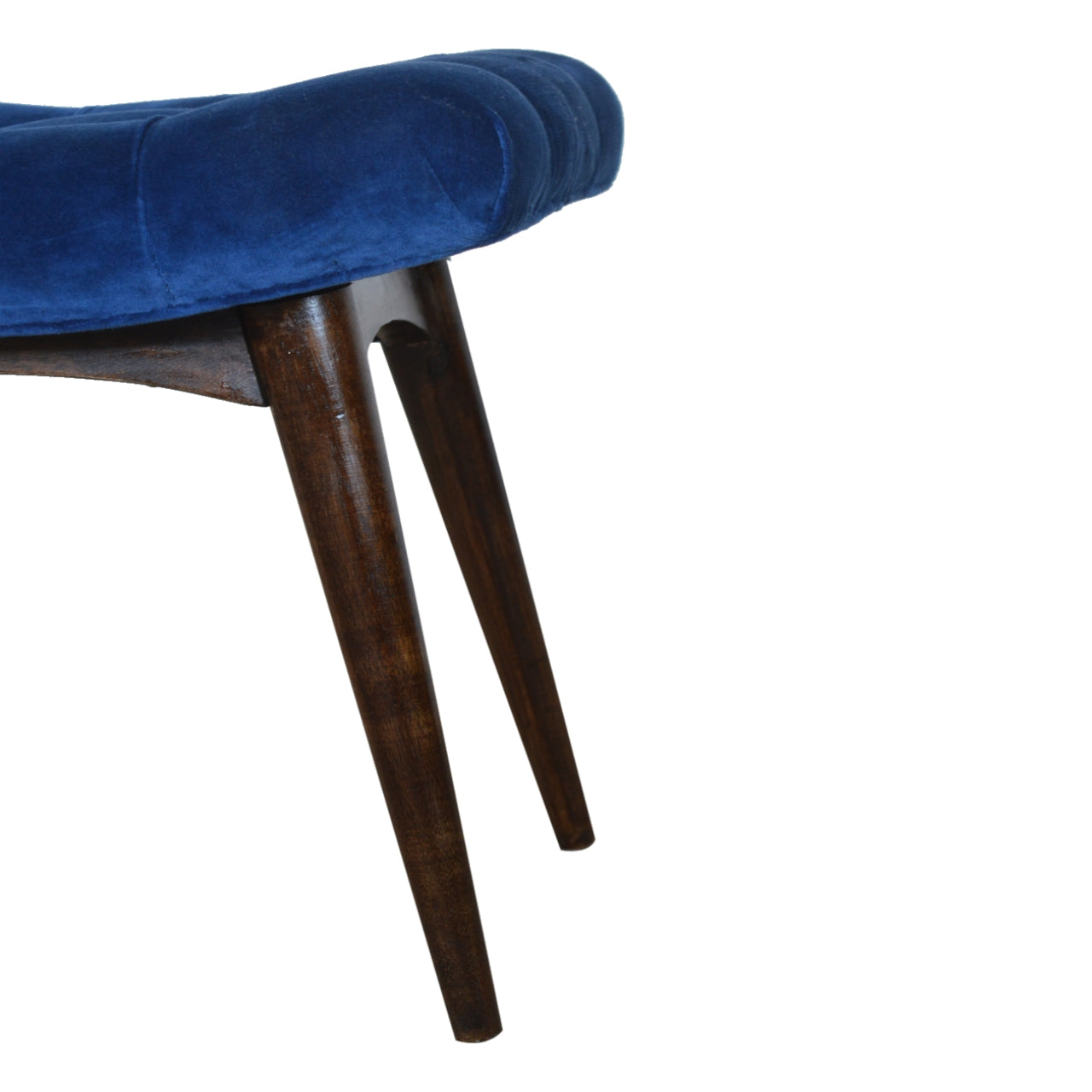 Velvet Curved Bench, Royal Blue