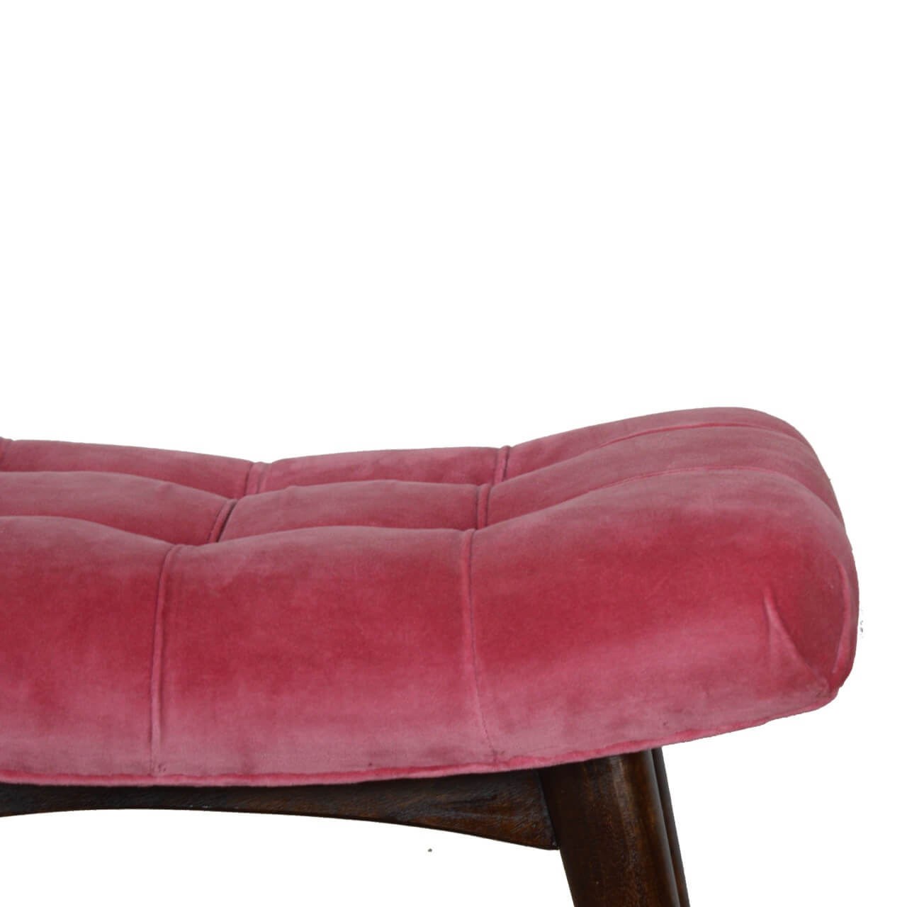 Velvet Curved Bench, Pink