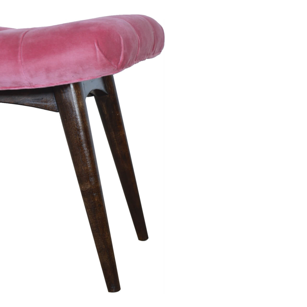 Velvet Curved Bench, Pink