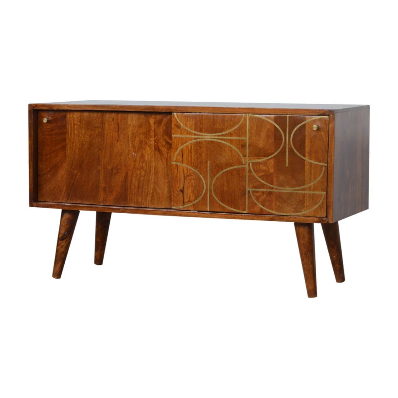 Brass Inlay Abstract Sideboard