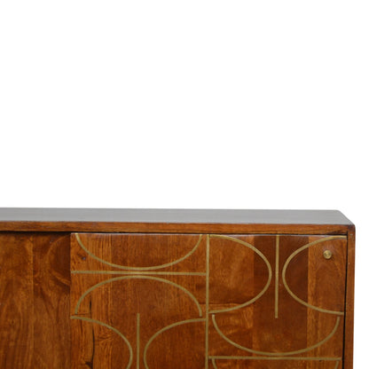 Brass Inlay Abstract Sideboard