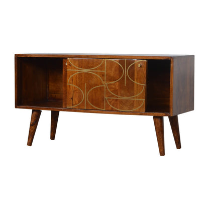 Brass Inlay Abstract Sideboard