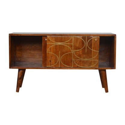 Brass Inlay Abstract Sideboard