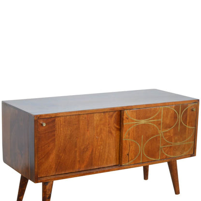 Brass Inlay Abstract Sideboard