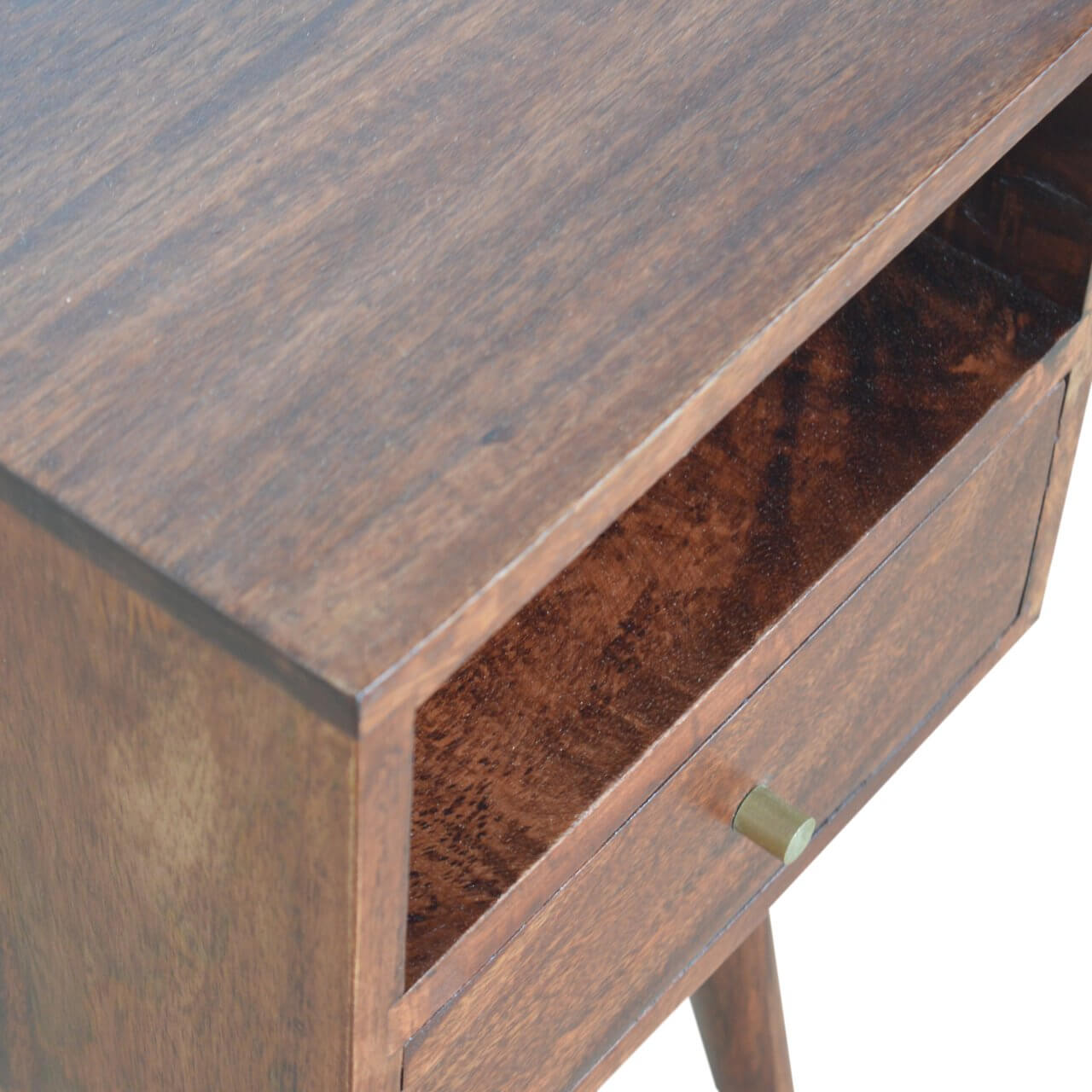 Cherry finish mango wood bedside table