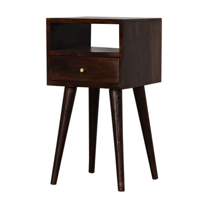 Small Bedside table mango wood, Walnut Finish