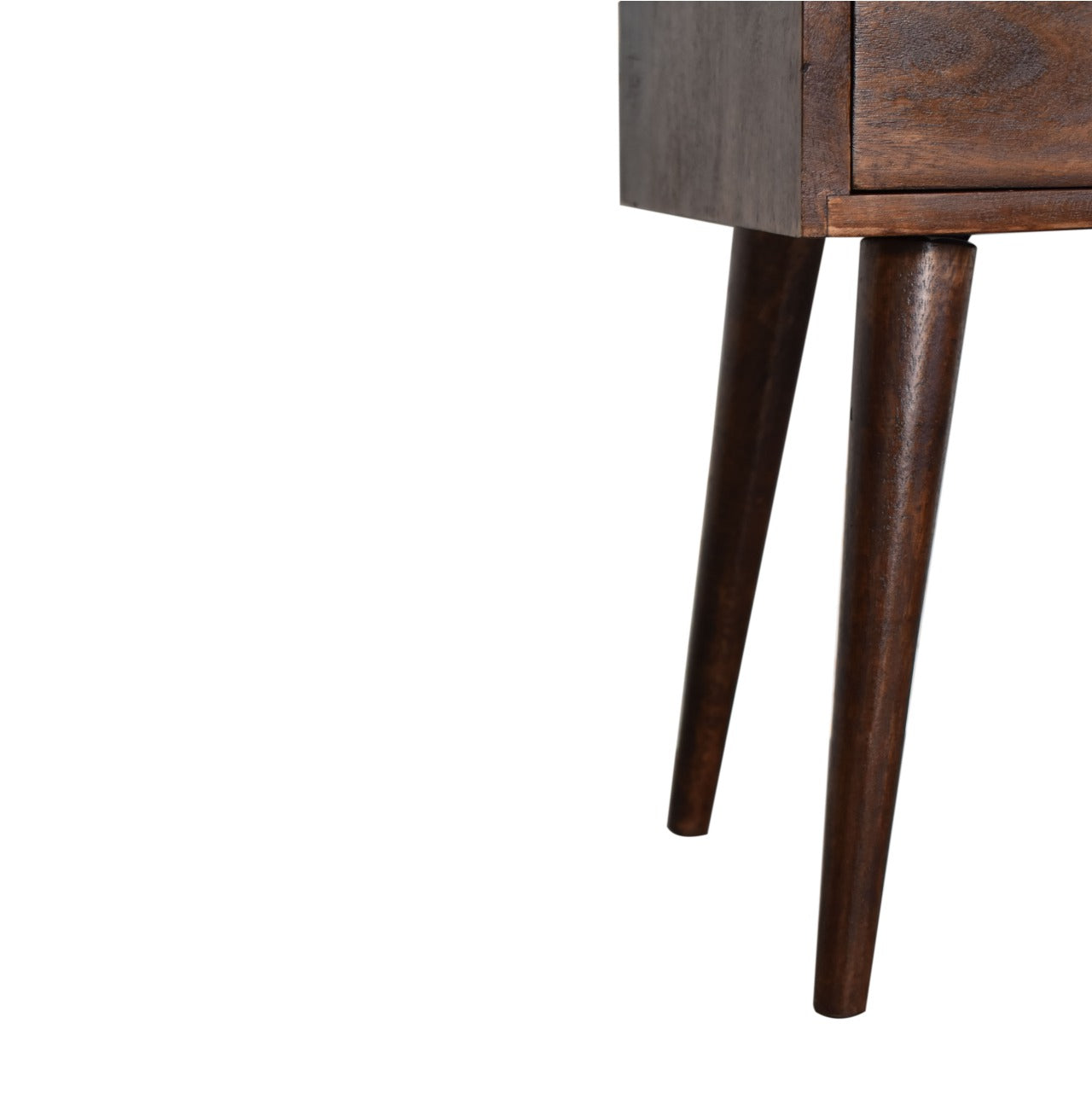 Small Bedside table mango wood, Walnut Finish