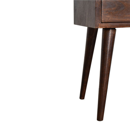 Small Bedside table mango wood, Walnut Finish