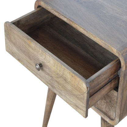 Grey wash modern bedside table made from mango wood