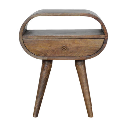 Circular Bedside, Grey Wash