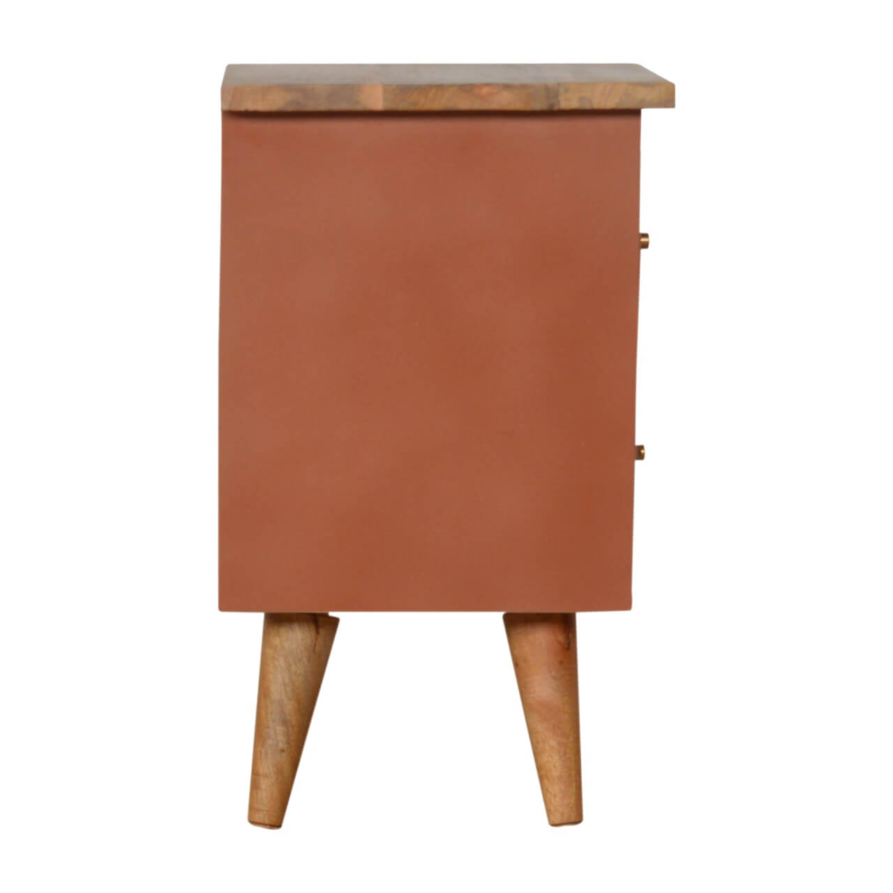 Hand Painted Bedside, Brick Red