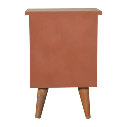 Hand Painted Bedside, Brick Red