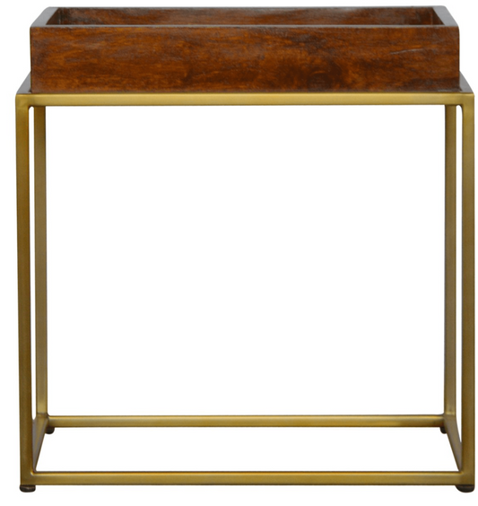 Butler Tray Table with Gold Base