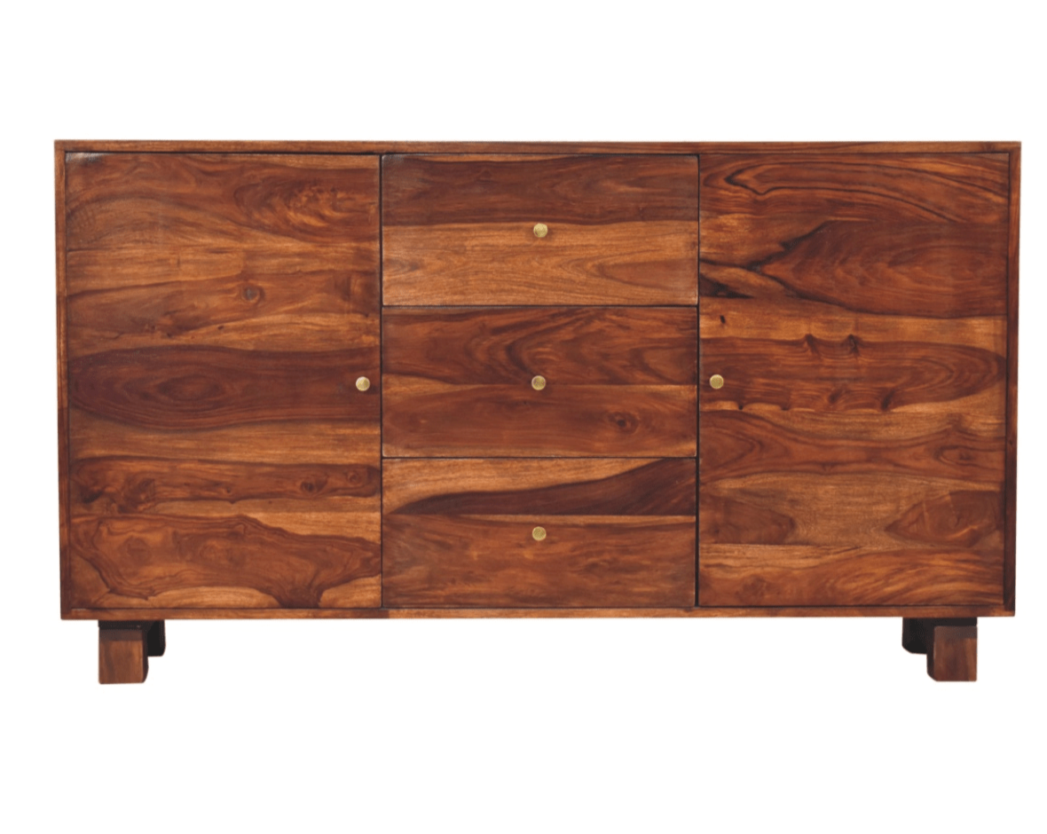 Mango wood chestnut finish sideboard