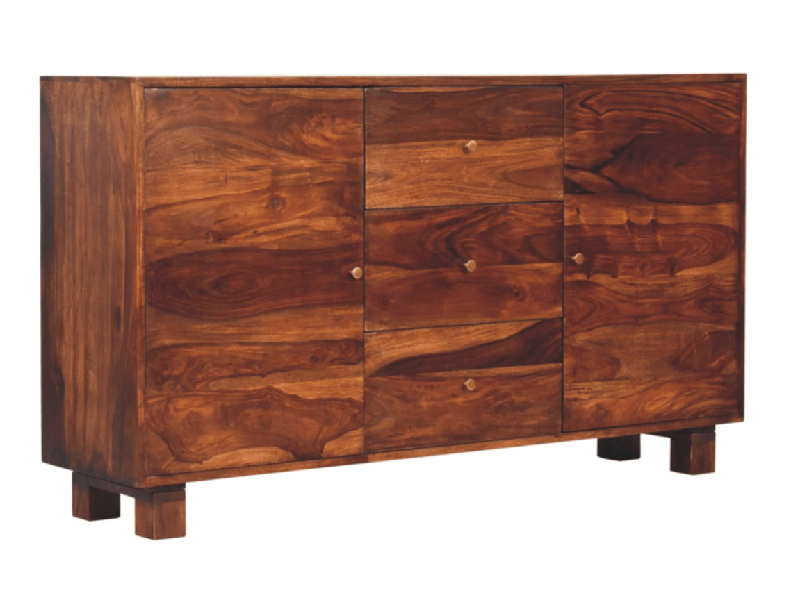 Mango wood chestnut finish sideboard