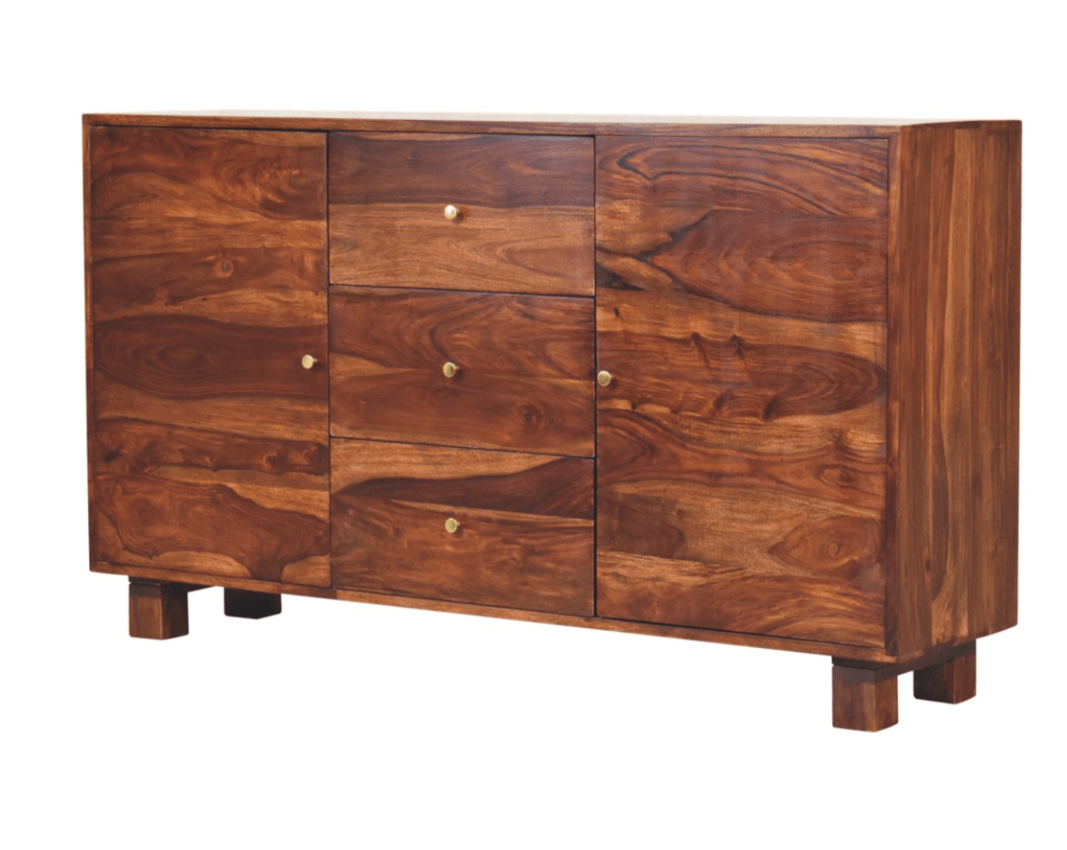 Mango wood chestnut finish sideboard