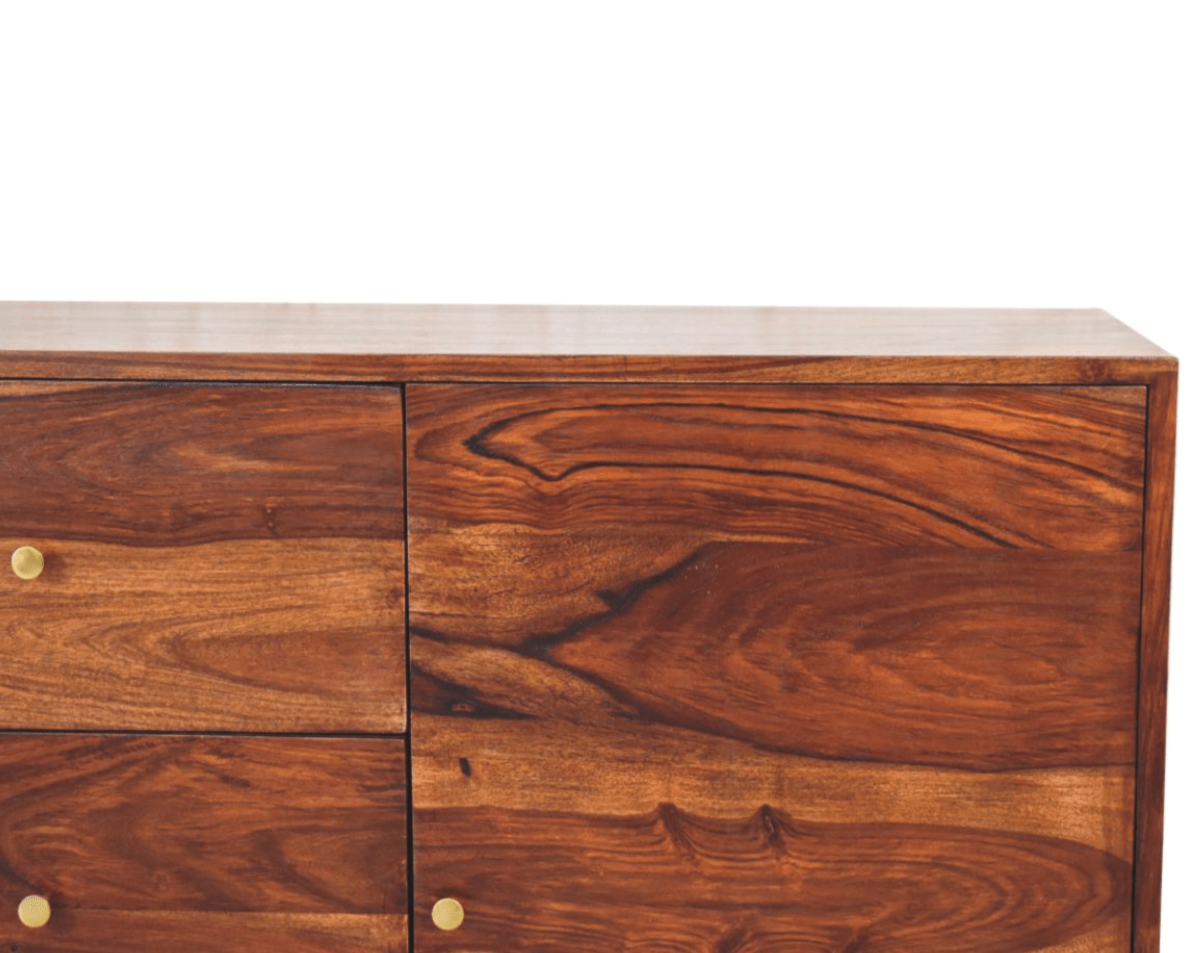 Mango wood chestnut finish sideboard