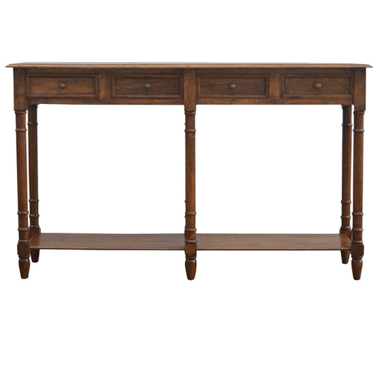 https://www.artisanfurniture.net/mango-wood-4-drawer-hallway-console-table-with-turned-feet/