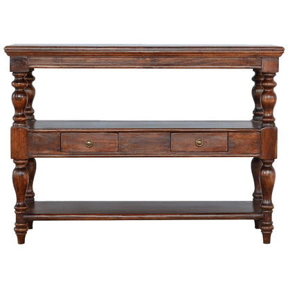 https://www.artisanfurniture.net/solid-wood-turned-leg-console-table/