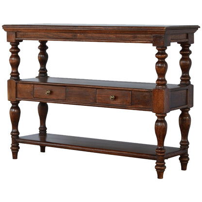 https://www.artisanfurniture.net/solid-wood-turned-leg-console-table/