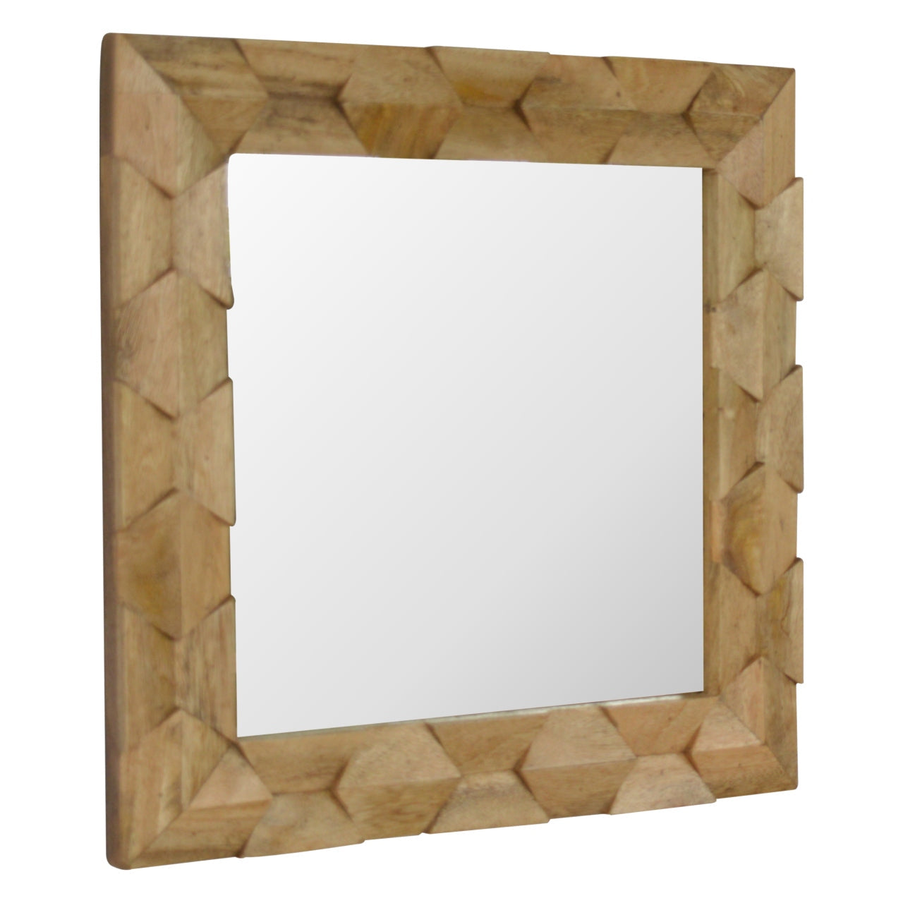 Pineapple Carved Wall Mirror, Mango Wood