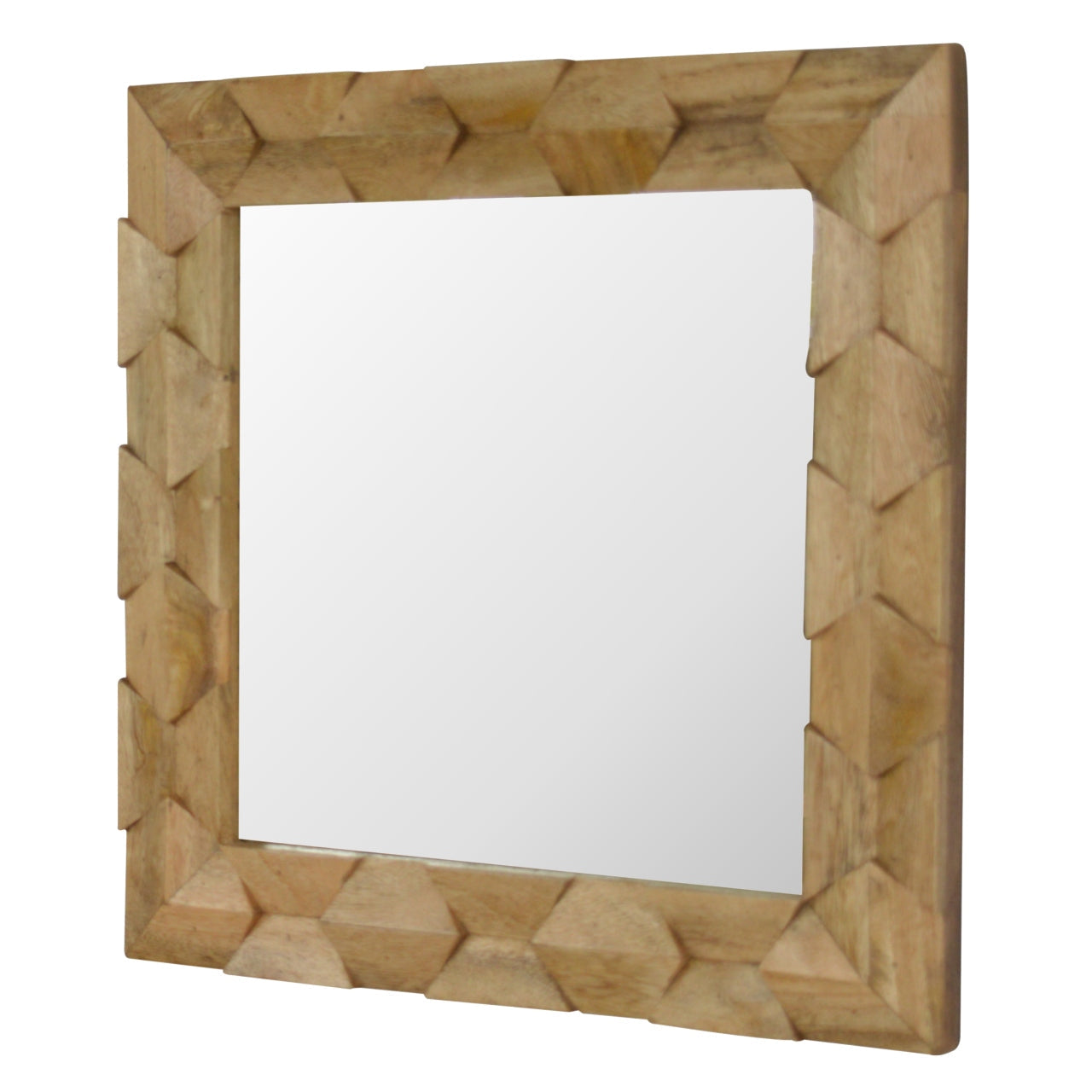 Pineapple Carved Wall Mirror, Mango Wood