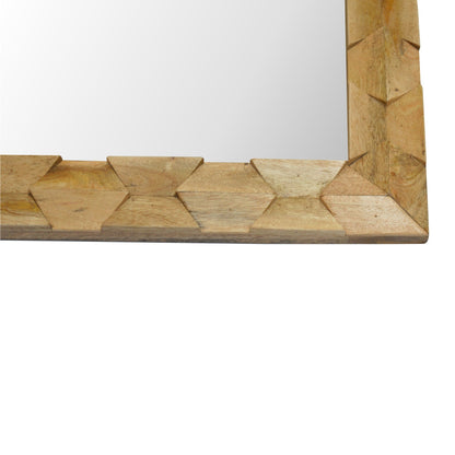 Pineapple Carved Wall Mirror, Mango Wood