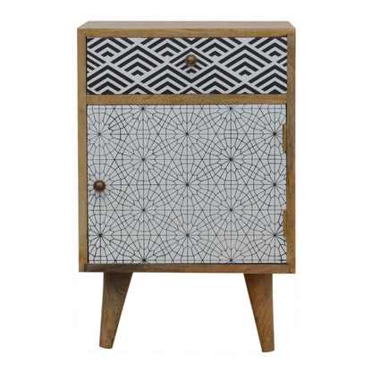 Screen printed bedside table